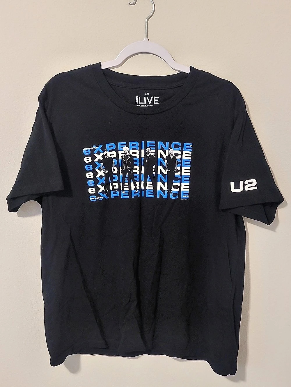 EDUN LIVE U2 Experience + Innocence Tour 2018 T-Shirt XXL Black & Blue